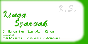 kinga szarvak business card